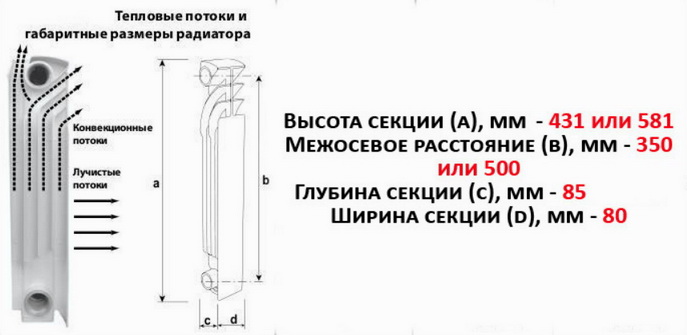 размеры секции