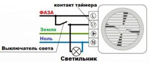 Схема подключения вентилятора к электросети